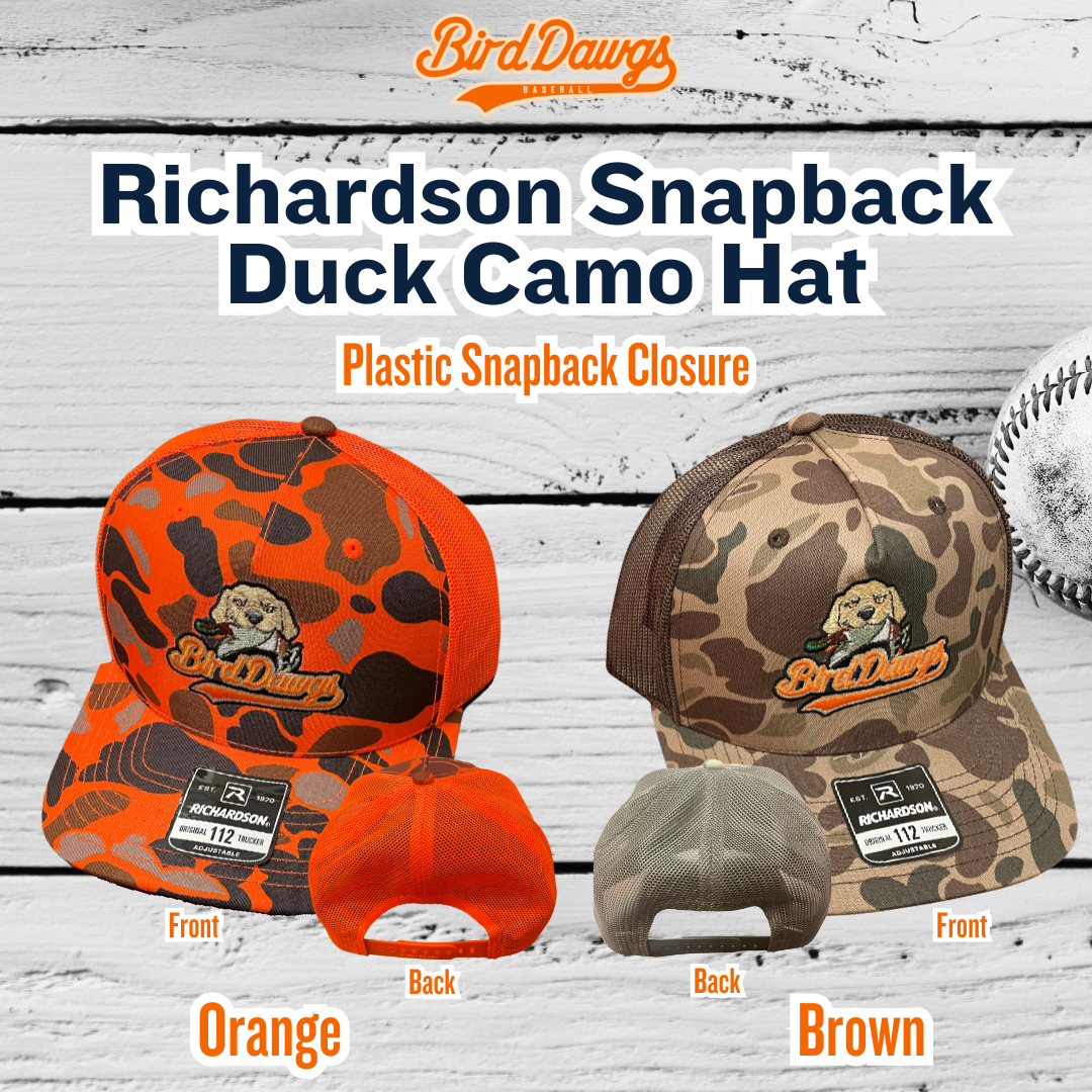 Bird Dawgs Richardson Snapback Hungry Dog Duck-Camo Hat (Dog with Duck)
