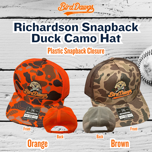 Bird Dawgs Richardson Snapback Hungry Dog Duck-Camo Hat (Dog with Duck)
