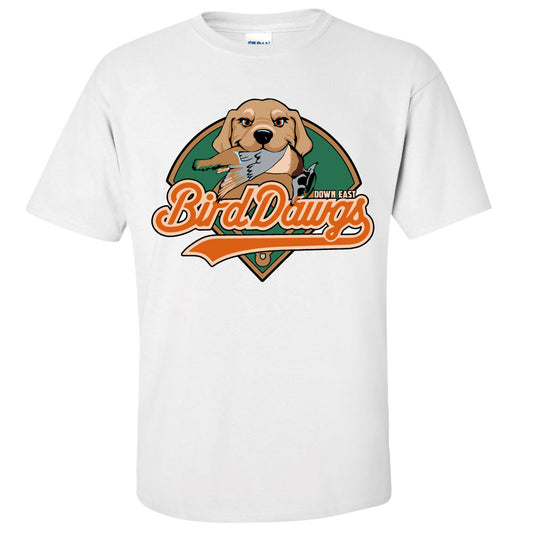 Bimm Ridder White Adult Tee Dog with Bird